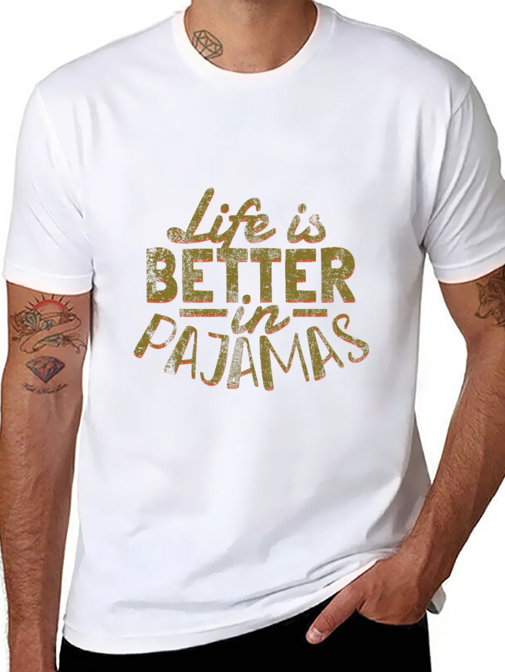 Life is Better in Pajamas Black Graphic Tee product image 5