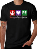 Peace Love Physical Education PE Teacher T-Shirt product image 1