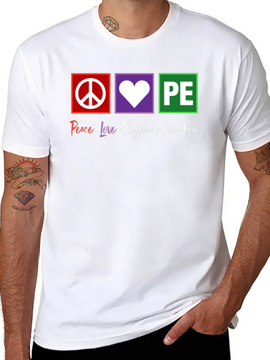 Peace Love Physical Education PE Teacher T-Shirt product image 7