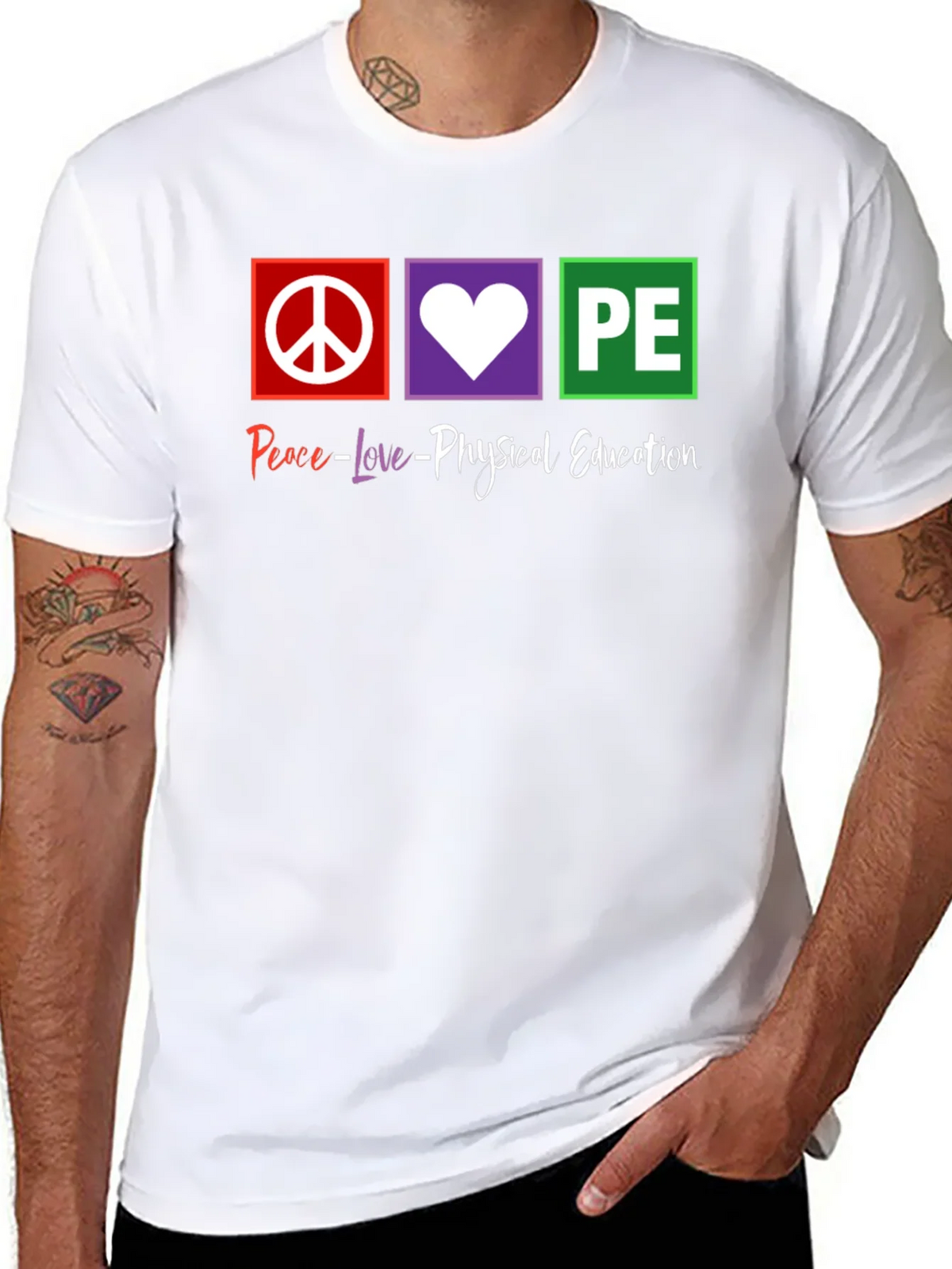 Peace Love Physical Education PE Teacher T-Shirt product image 7