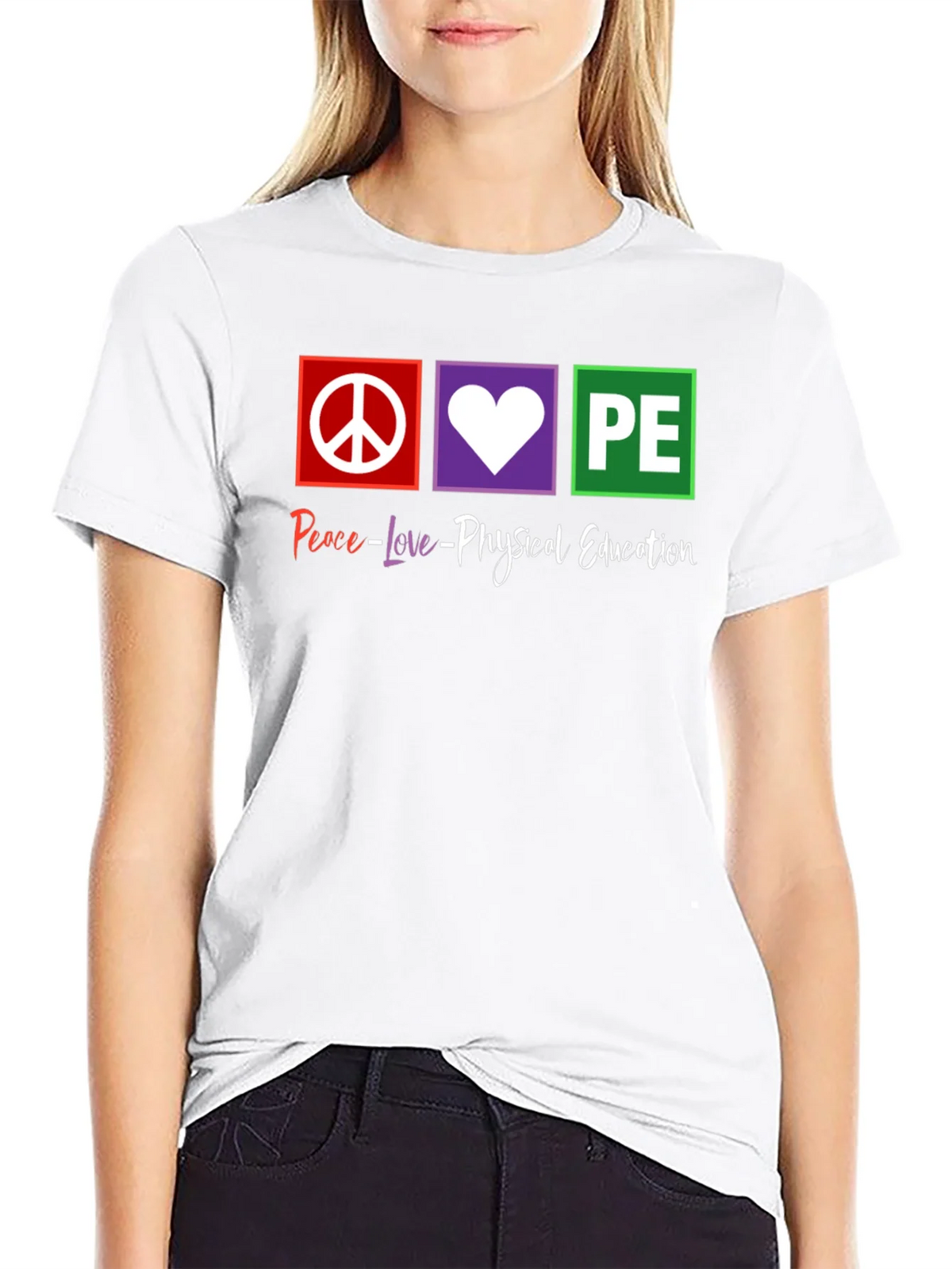 Peace Love Physical Education PE Teacher T-Shirt product image 8