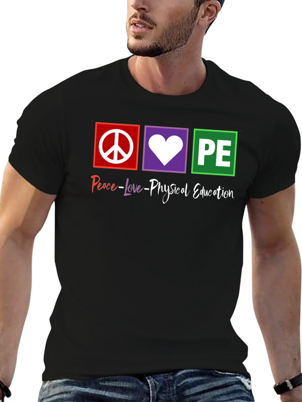 Peace Love Physical Education PE Teacher T-Shirt product image 6