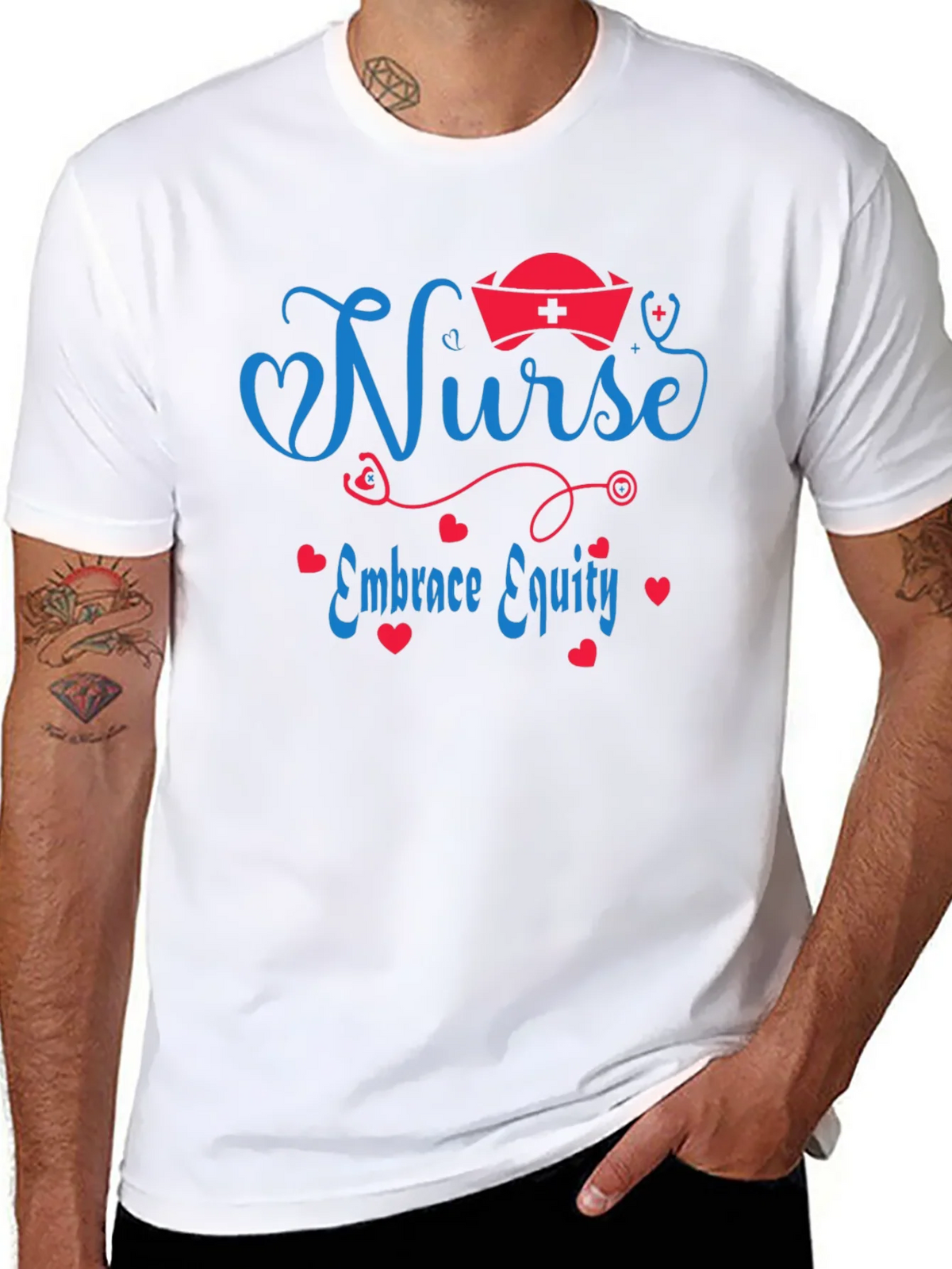 Nurse Embrace Equity Black T-Shirt product image 7