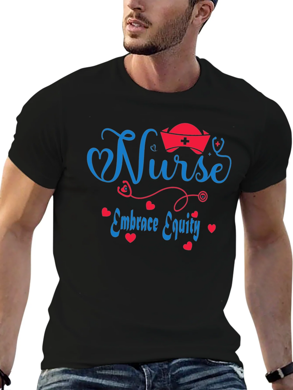 Nurse Embrace Equity Black T-Shirt product image 6