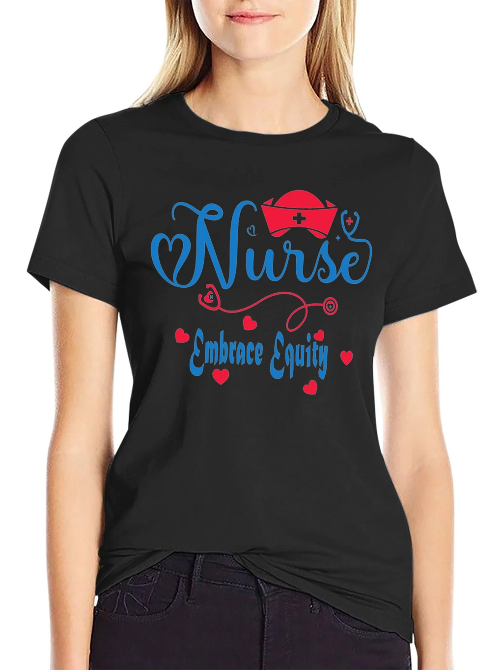 Nurse Embrace Equity Black T-Shirt product image 2
