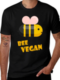Bee Vegan T-Shirt - Black Crew Neck product image 1