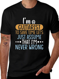 Guitarist Never Wrong Graphic Tee - Black Cotton T-Shirt product image 1