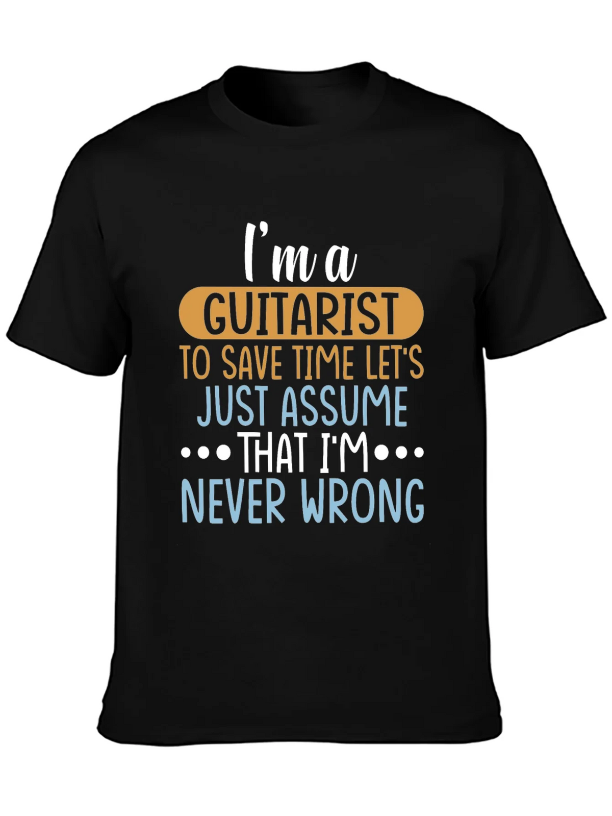Guitarist Never Wrong Graphic Tee - Black Cotton T-Shirt product image 3