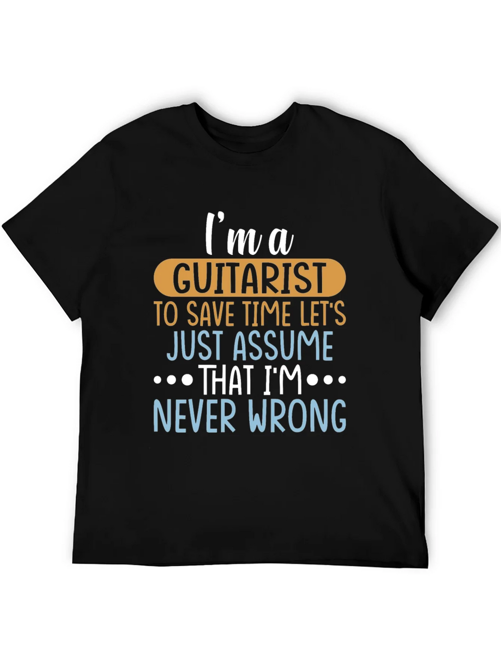 Guitarist Never Wrong Graphic Tee - Black Cotton T-Shirt product image 5