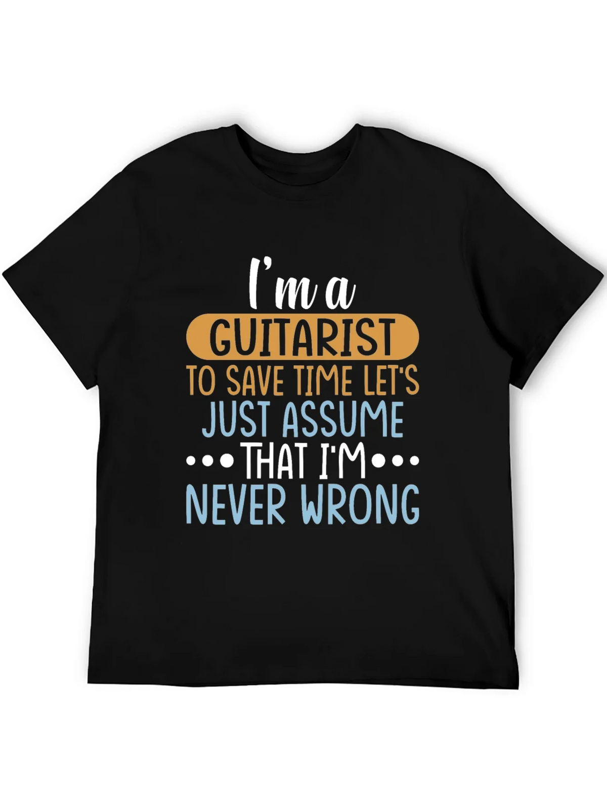 Guitarist Never Wrong Graphic Tee - Black Cotton T-Shirt product image 5