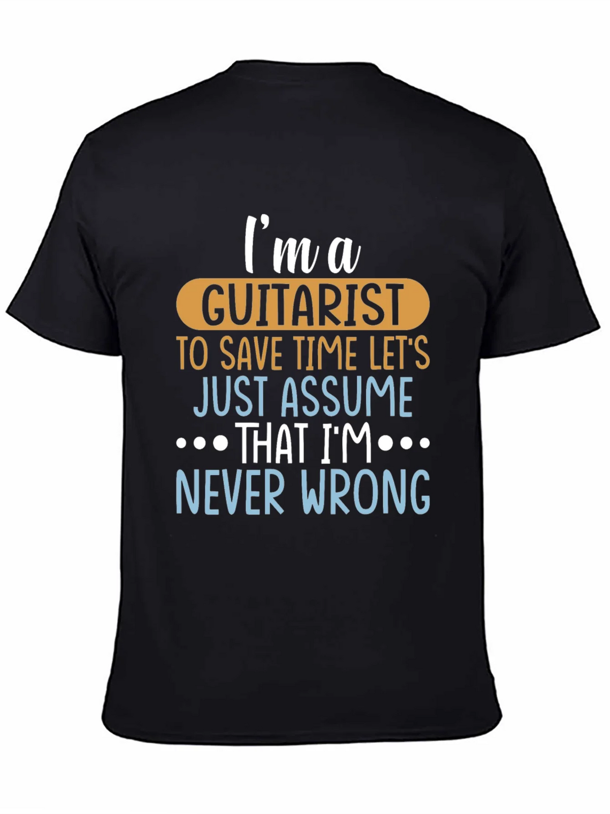 Guitarist Never Wrong Graphic Tee - Black Cotton T-Shirt product image 4