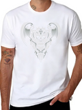 Skull Wings Graphic Tee - Black Cotton T-Shirt product image 1