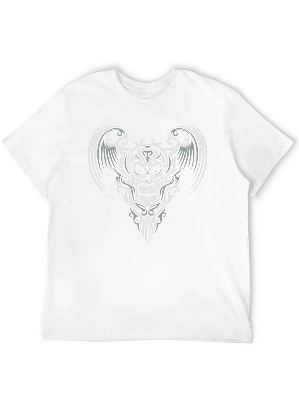 Skull Wings Graphic Tee - Black Cotton T-Shirt product image 3