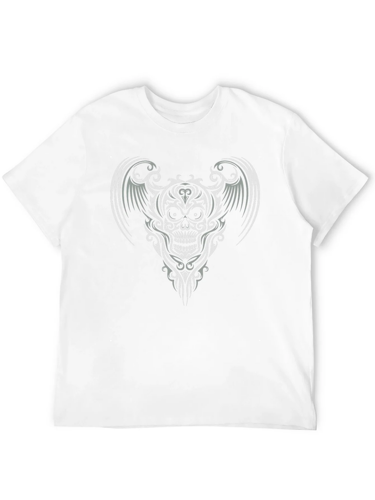 Skull Wings Graphic Tee - Black Cotton T-Shirt product image 3