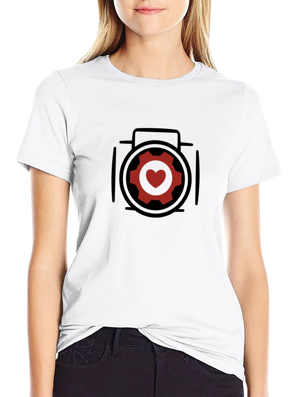Gear Heart Graphic Black T-Shirt product image 1