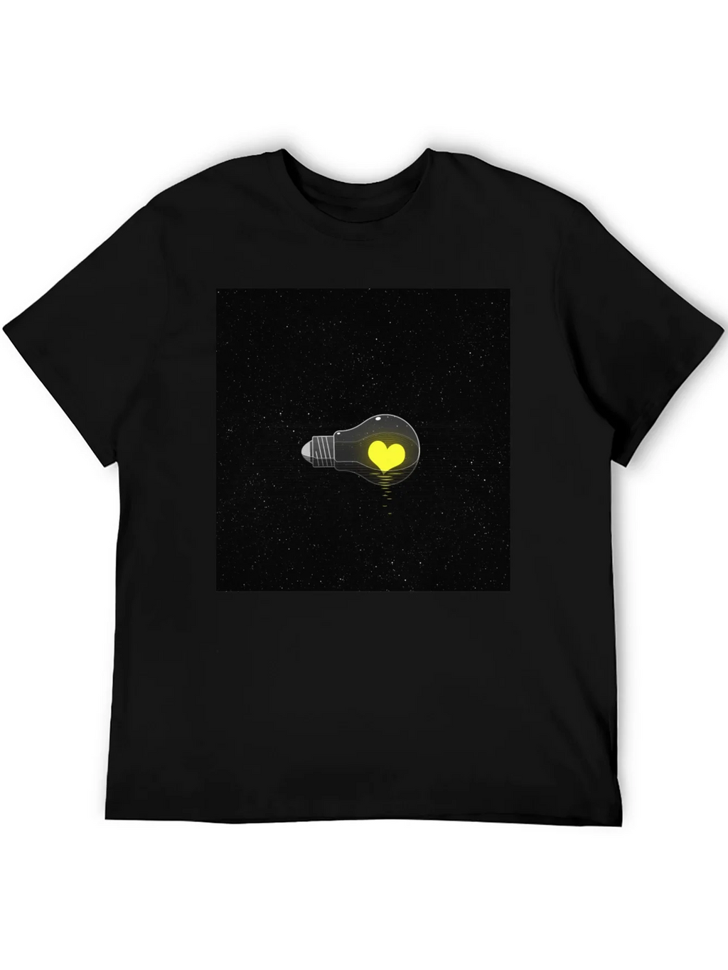 Heart Lightbulb T-Shirt - Black Graphic Tee product image 4