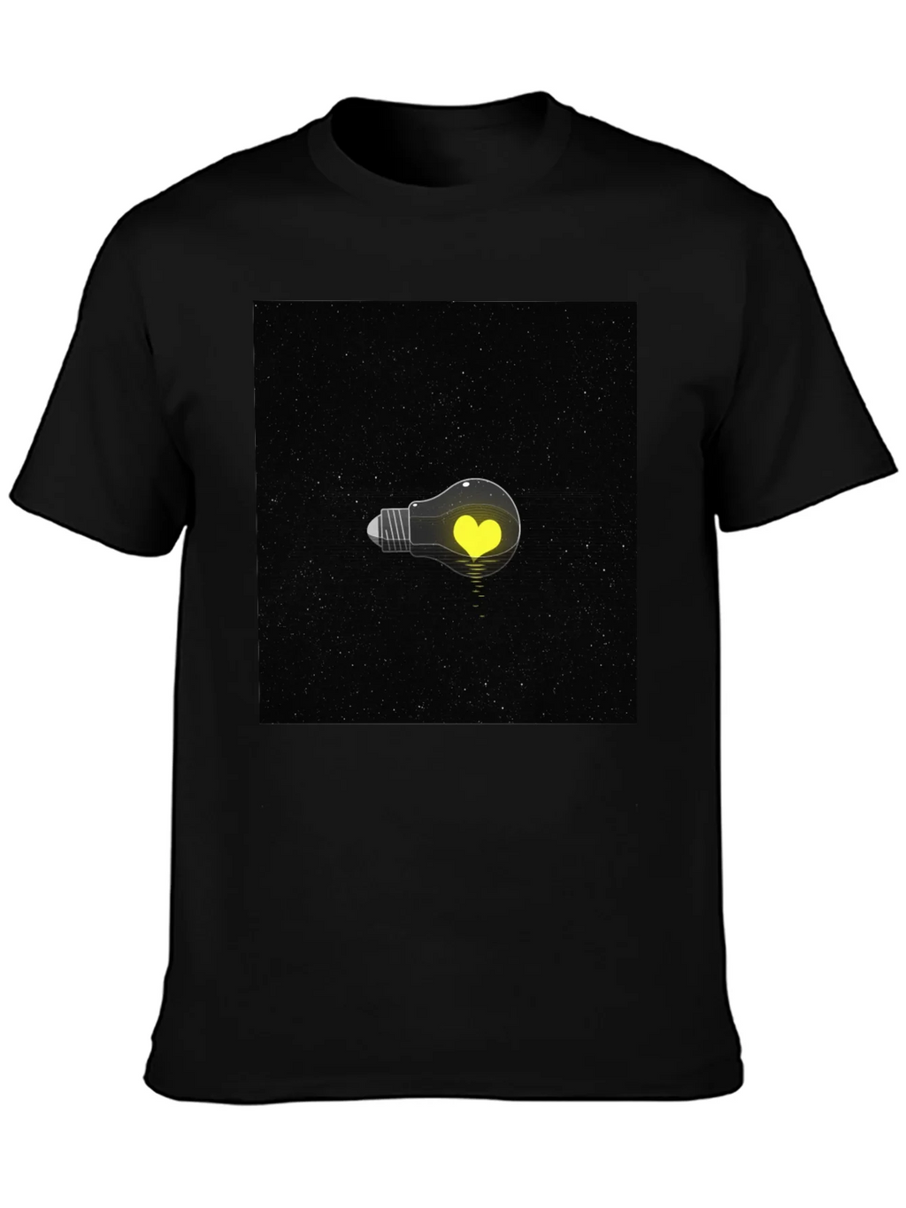 Heart Lightbulb T-Shirt - Black Graphic Tee product image 2