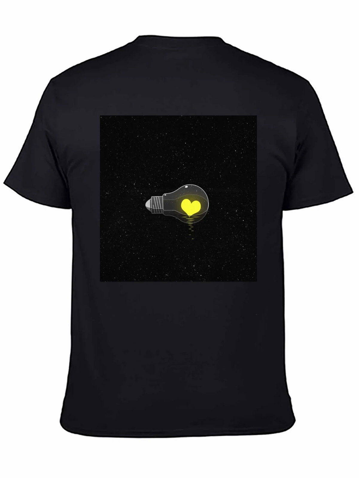 Heart Lightbulb T-Shirt - Black Graphic Tee product image 3