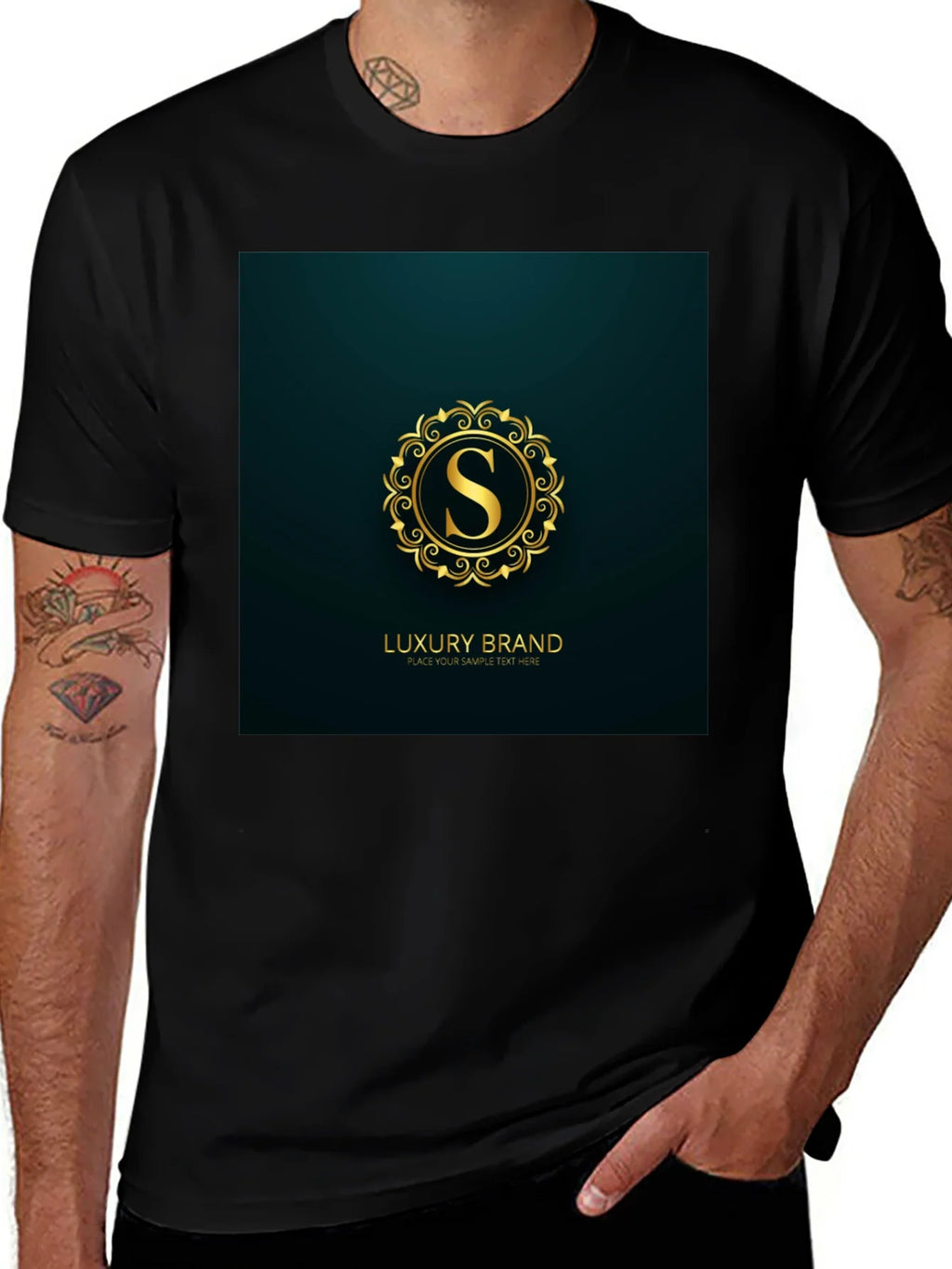 Luxury Brand S Logo Black T-Shirt product image 1
