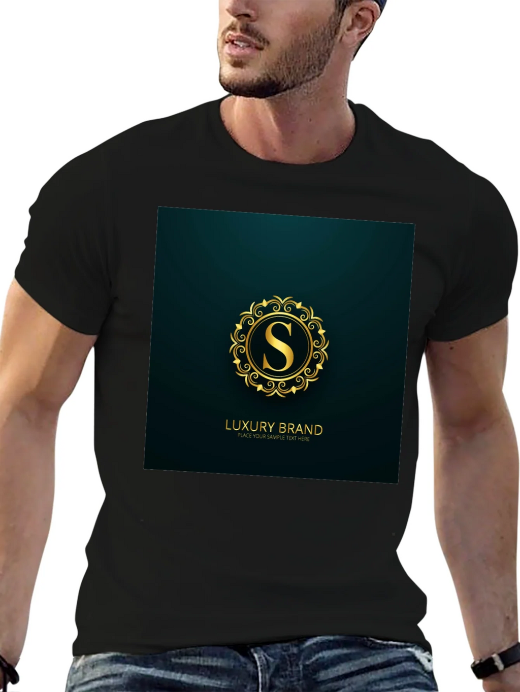 Luxury Brand S Logo Black T-Shirt product image 6
