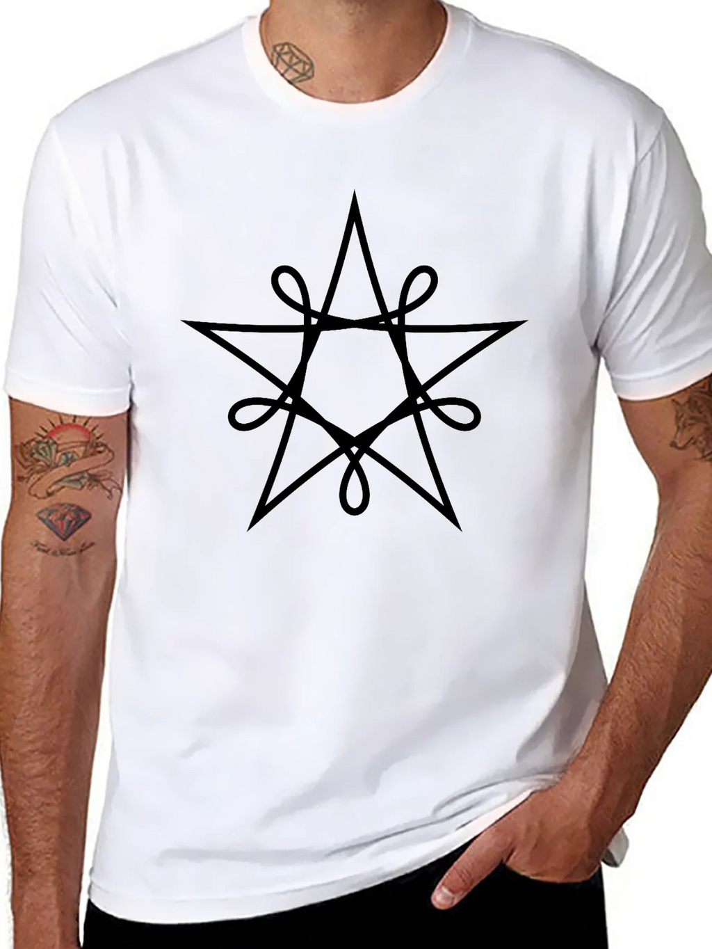 Mystic Star Graphic Tee - Black Cotton Blend product image 7
