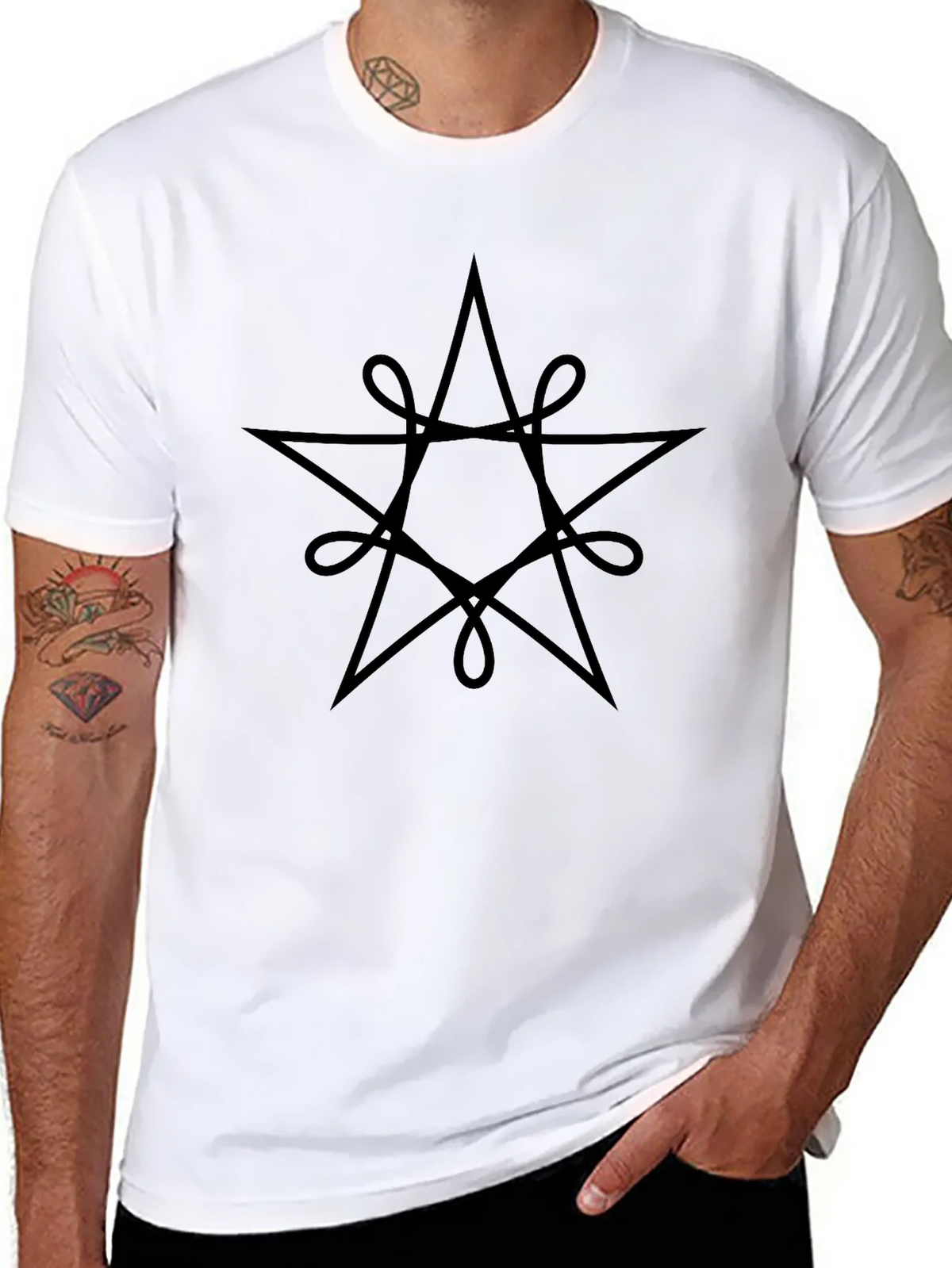Mystic Star Graphic Tee - Black Cotton Blend product image 7