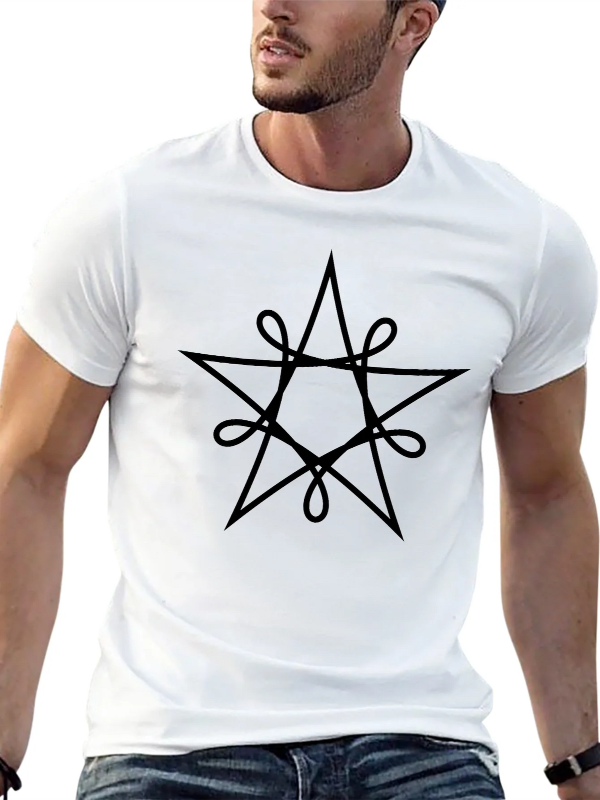 Mystic Star Graphic Tee - Black Cotton Blend product image 12