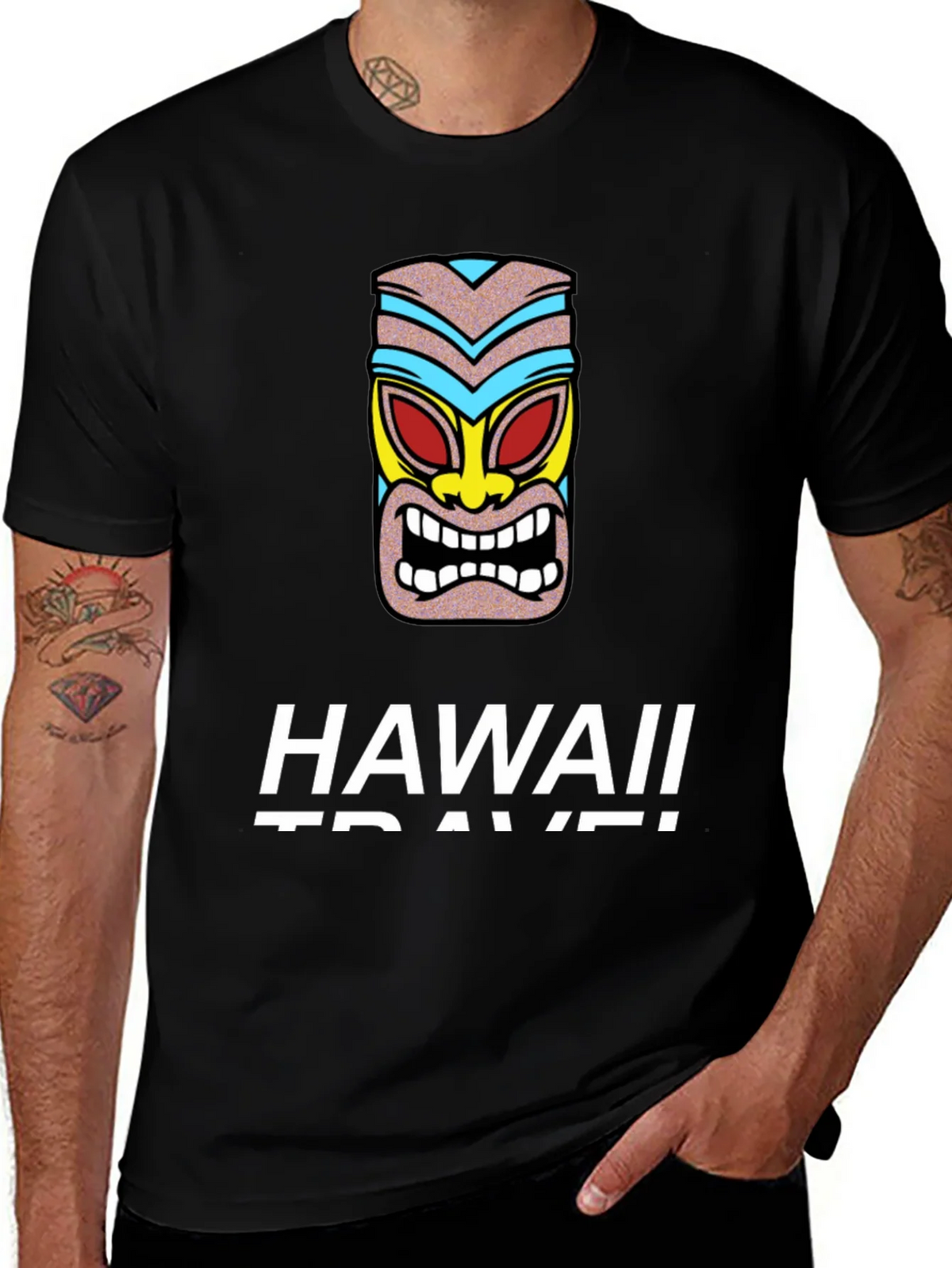 Hawaii Travel Tiki Graphic T-Shirt product image 1