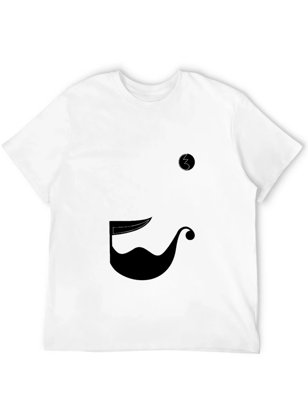 Whimsical Mustache Graphic Tee - Black Cotton Blend product image 11