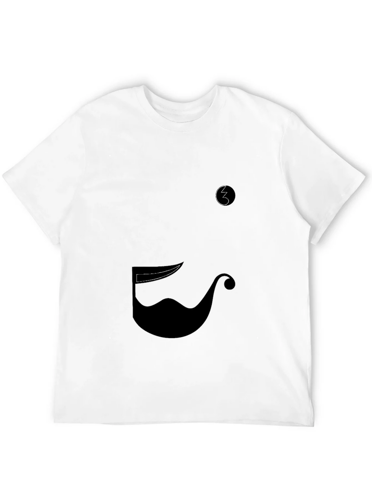 Whimsical Mustache Graphic Tee - Black Cotton Blend product image 11