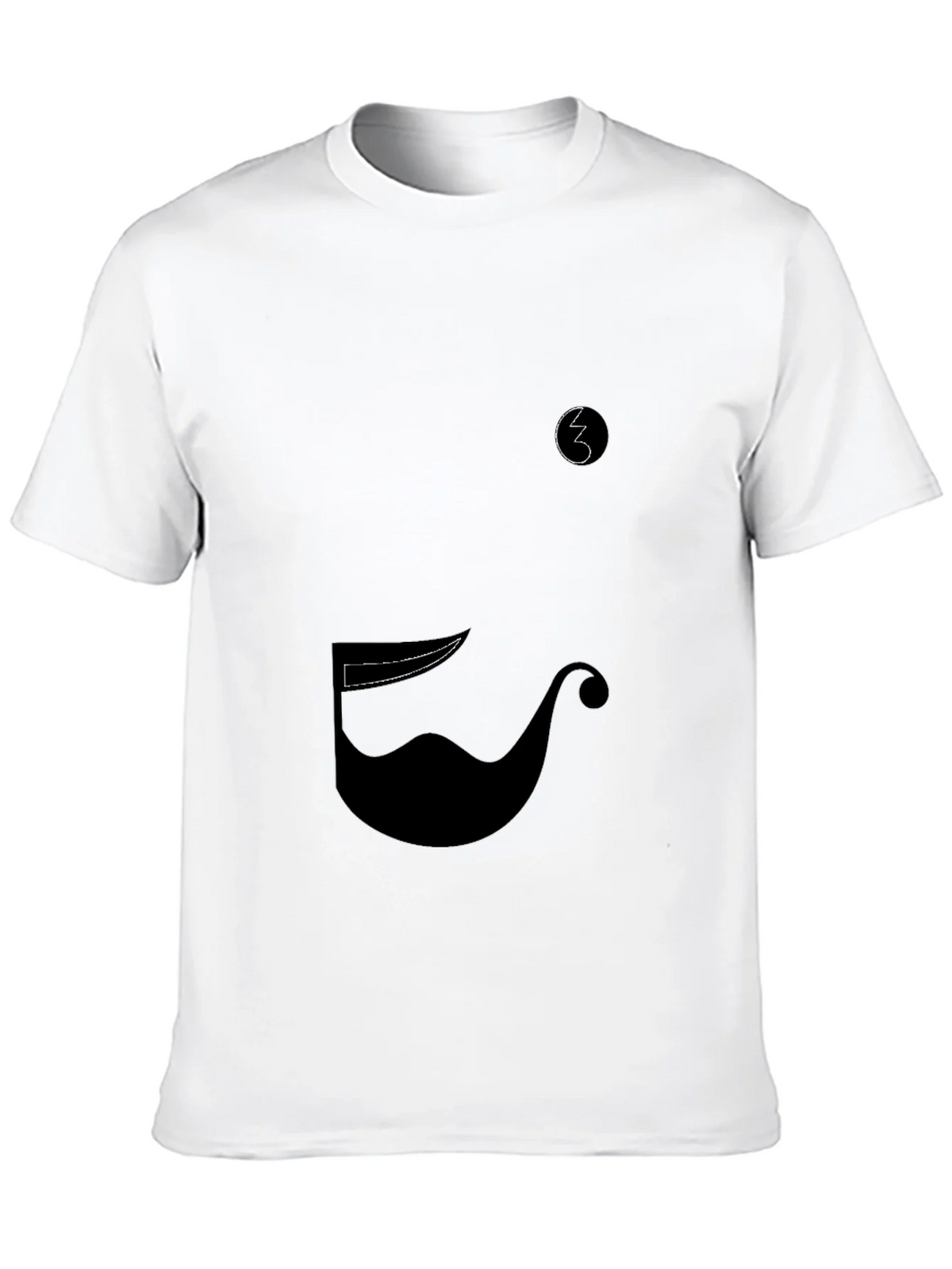 Whimsical Mustache Graphic Tee - Black Cotton Blend product image 9