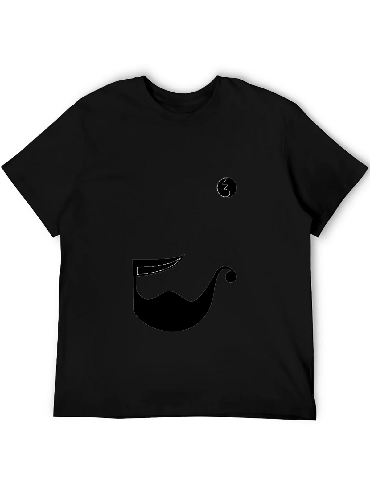 Whimsical Mustache Graphic Tee - Black Cotton Blend product image 5