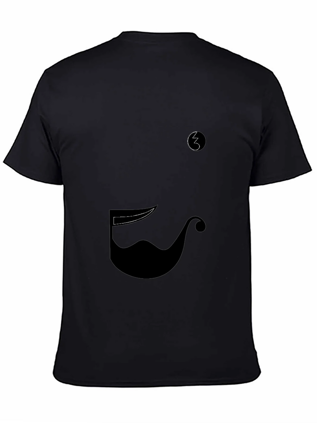 Whimsical Mustache Graphic Tee - Black Cotton Blend product image 4