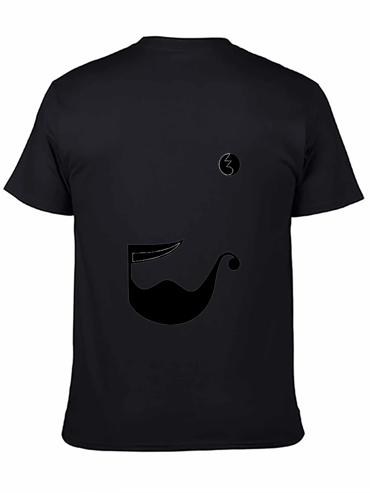 Whimsical Mustache Graphic Tee - Black Cotton Blend product image 4