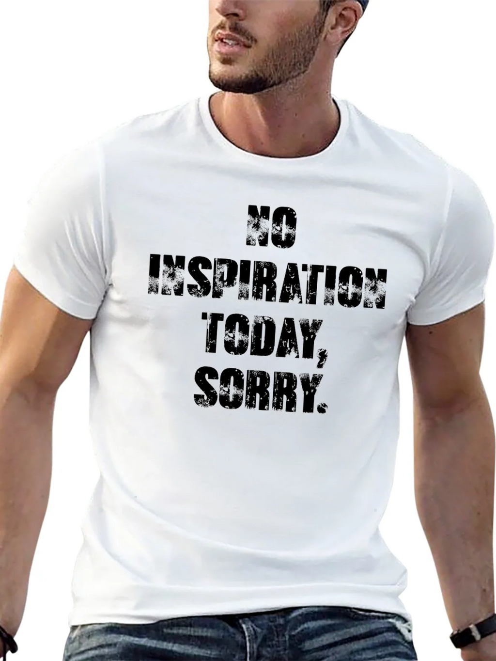No Inspiration Today Graphic Tee - Black Cotton product image 3