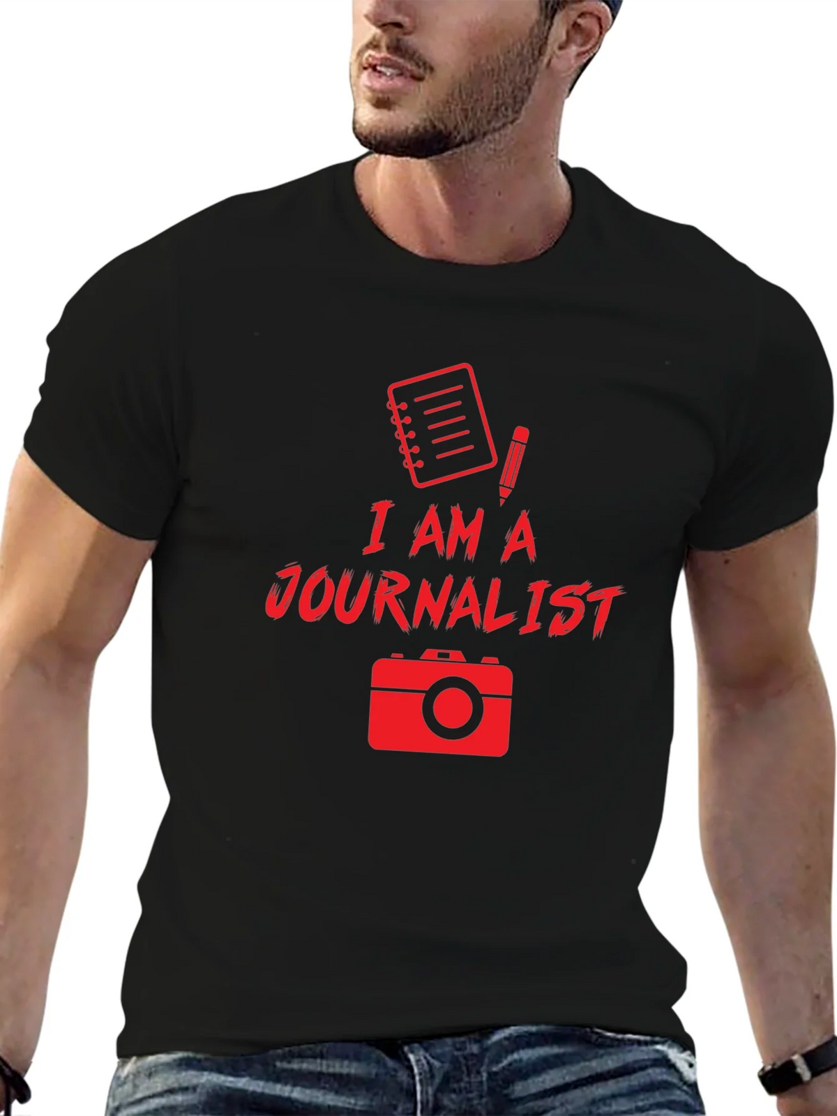 I Am A Journalist Black T-Shirt product image 6