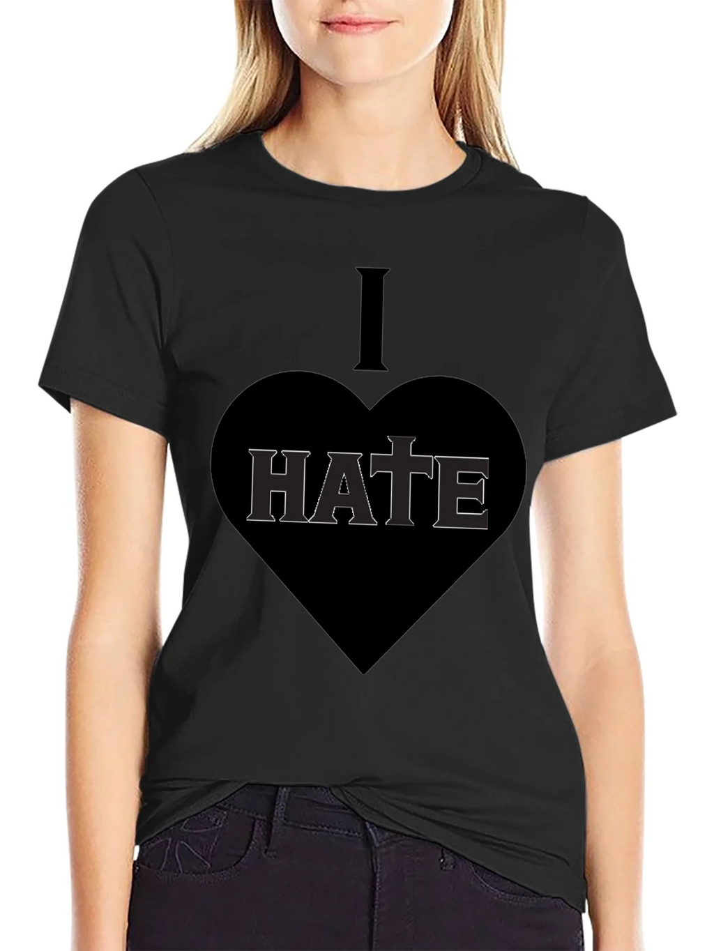 I Heart Hate Graphic T-Shirt - Dark Humor Tee product image 2