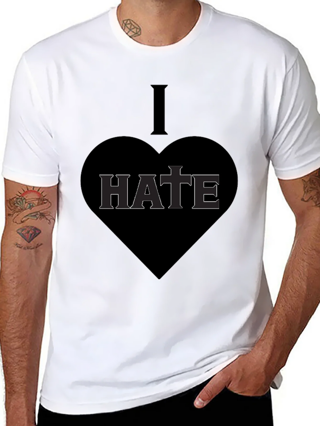 I Heart Hate Graphic T-Shirt - Dark Humor Tee product image 7