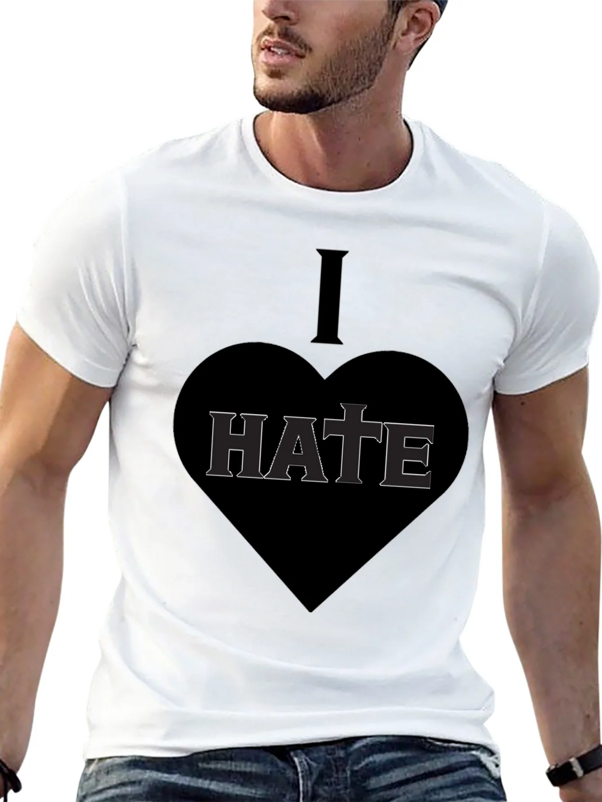 I Heart Hate Graphic T-Shirt - Dark Humor Tee product image 12
