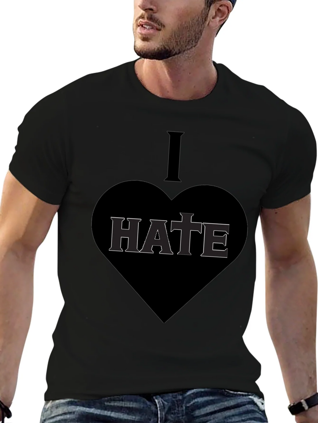 I Heart Hate Graphic T-Shirt - Dark Humor Tee product image 6