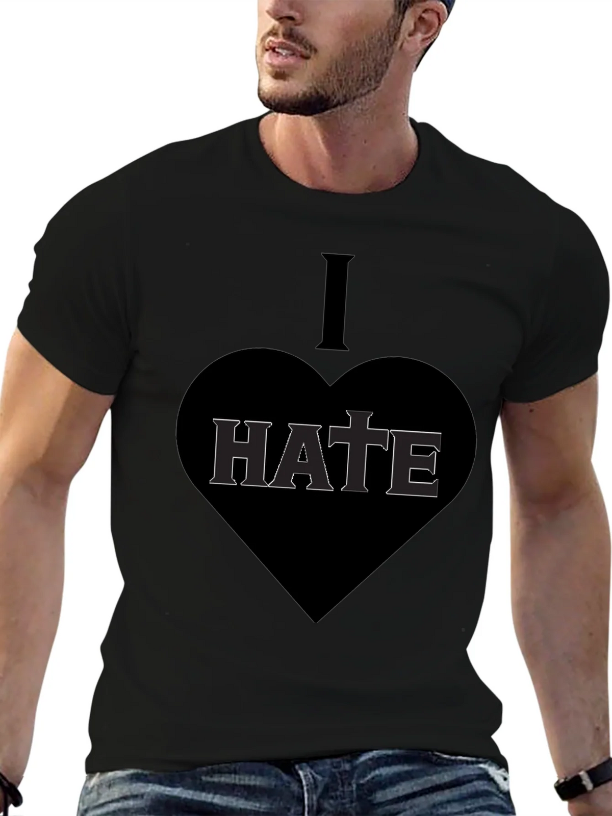 I Heart Hate Graphic T-Shirt - Dark Humor Tee product image 6