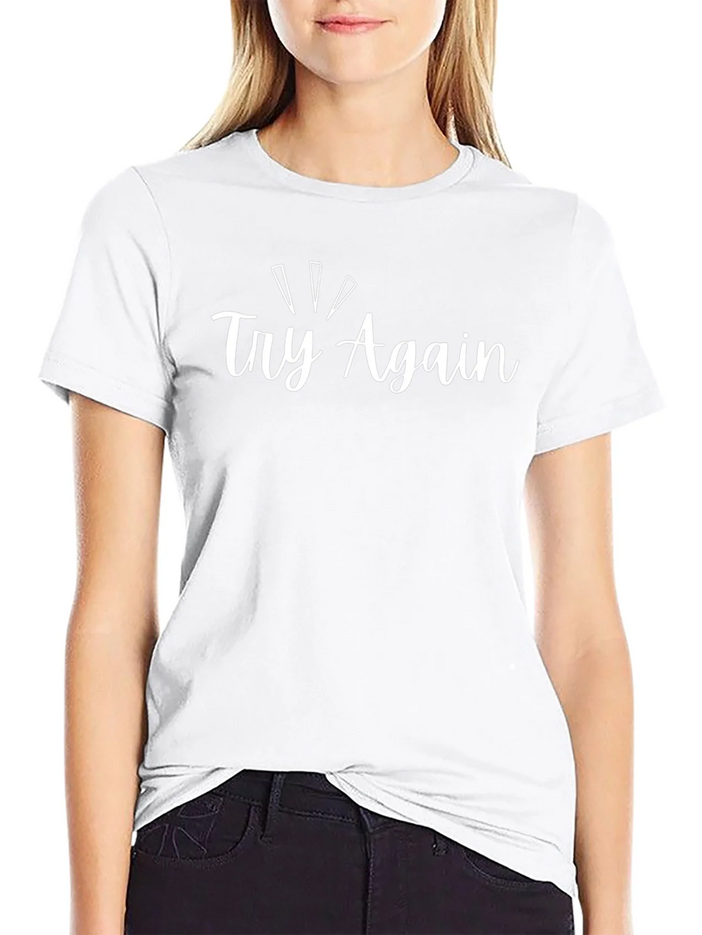 Try Again Black Graphic Tee - Motivational Shirt product image 8
