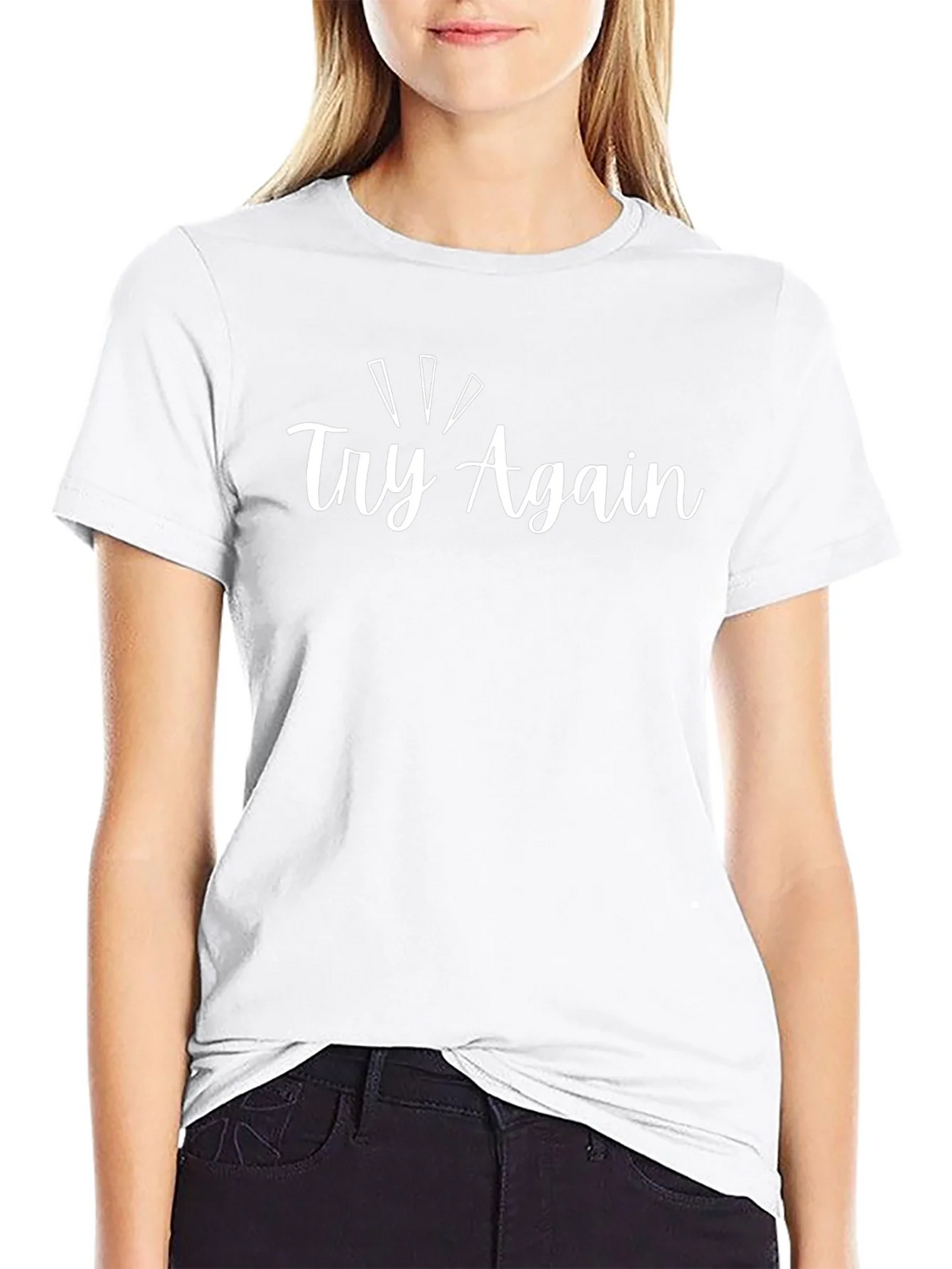 Try Again Black Graphic Tee - Motivational Shirt product image 8