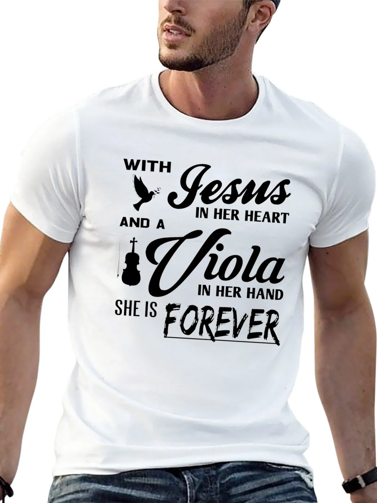 Jesus & Viola Forever T-Shirt - Stylish Christian Apparel product image 8
