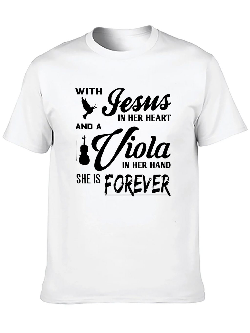 Jesus & Viola Forever T-Shirt - Stylish Christian Apparel product image 5