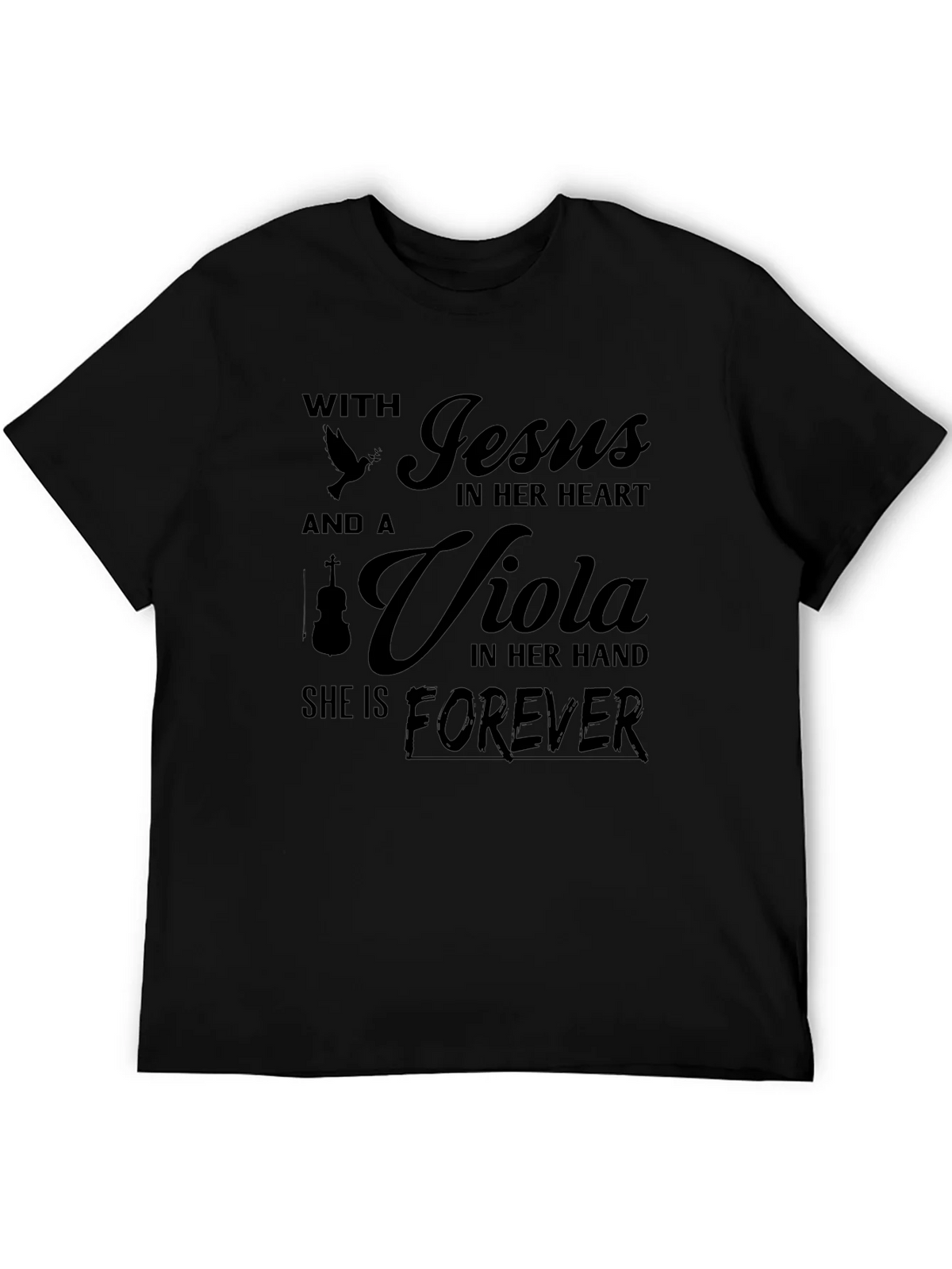 Jesus & Viola Forever T-Shirt - Stylish Christian Apparel product image 3