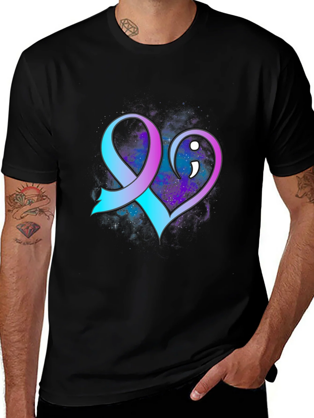 Suicide Awareness Ribbon Heart T-Shirt product image 1