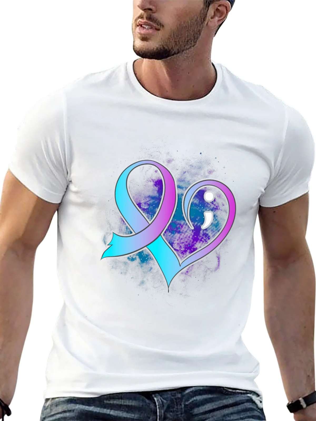 Suicide Awareness Ribbon Heart T-Shirt product image 12