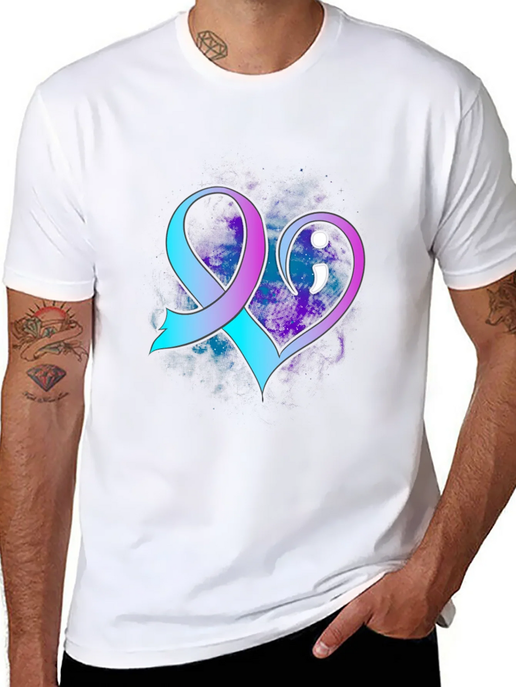 Suicide Awareness Ribbon Heart T-Shirt product image 7