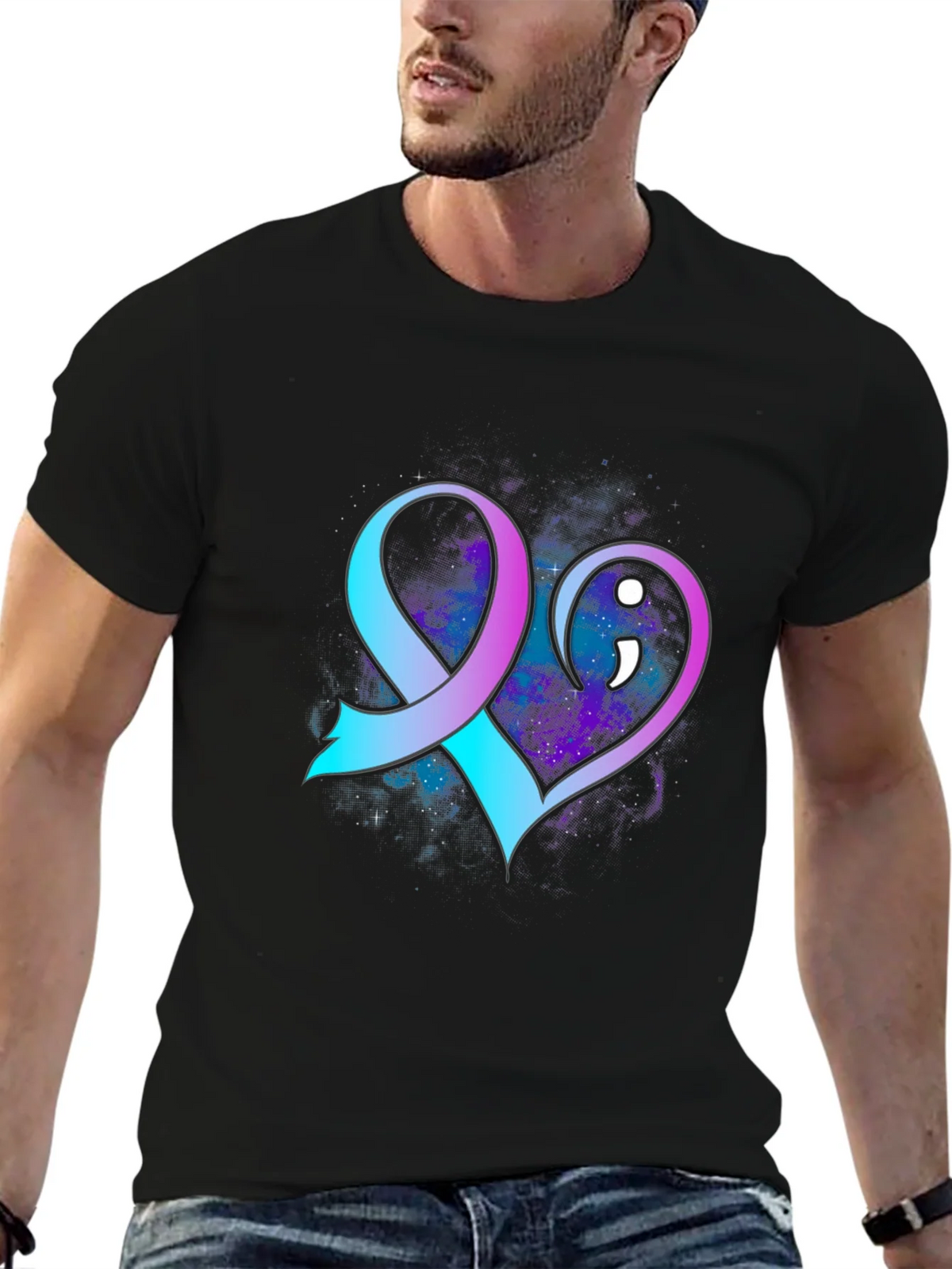 Suicide Awareness Ribbon Heart T-Shirt product image 6
